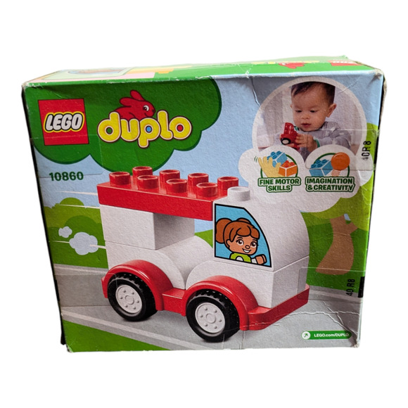 Lego 10860 Duplo-My First Race Car Building Kit 6 Pcs -- Box Has Minor Damage - Picture 4 of 4